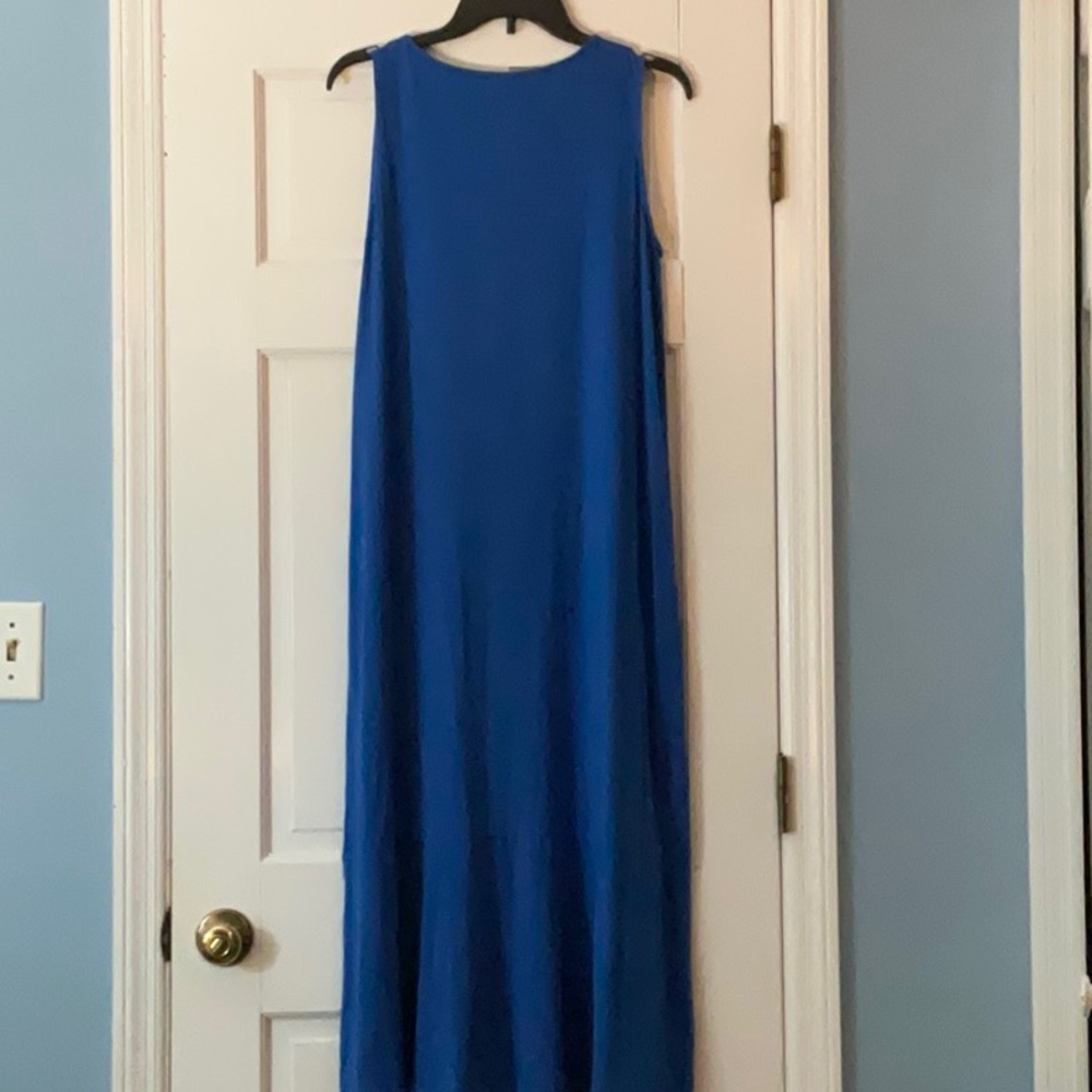 J Jill Wearever Knit Royal Blue Sleeveless Maxi Dress - Picture 5 of 9